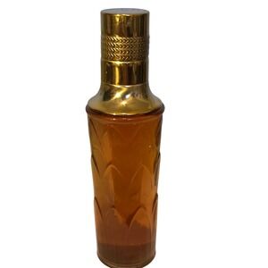 Vintage Nettie Rosenstein Odalisque Bath Oil Amber Glass Bottle Gold Cap 1.6oz